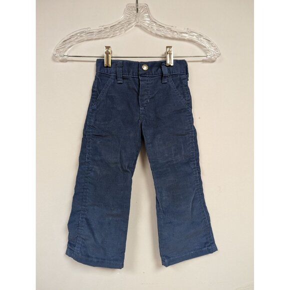 Wrangler Kids Boys Jeans 3T Skinny Corduroy Blue Pants Airplane Embroidered - Picture 3 of 5